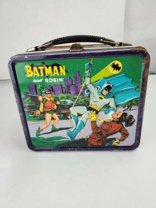 Vintage 1966 " Batman & Robin " Metal Lunch Box