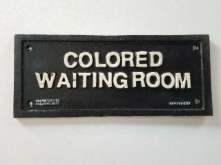 Vintage Cast Iron Segregation Sign Colored Waiting Room September 1920 