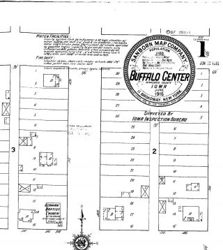 Buffalo Center,  Iowa Sanborn Map© Sheets 1915 To 1942