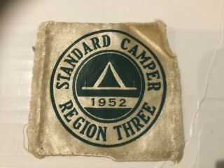 1952 Region Three Standard Camper Satin Patch Region 3