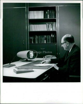 At T Business Office Equipment Vintage Man Bookcase Desk Camera Photo 8x10