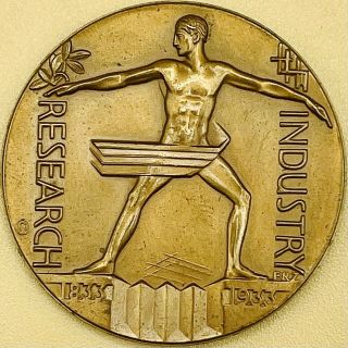 1933 Chicago World’s Fair | Bronze Art Deco Medal/so - Called Dollar