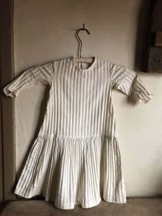Sweet Old Antique Handmade Little Girls Dress Textile Winter White Aafa Form
