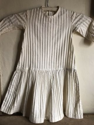 Sweet Old Antique Handmade Little Girls Dress Textile Winter White AAFA Form 2