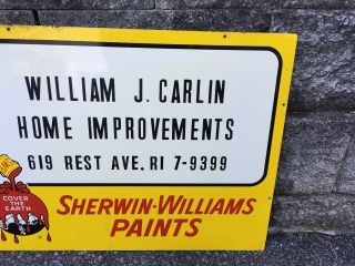 Vintage Sherwin Williams Double Sided Paint William Carlin Rhode Island RI Sign 3