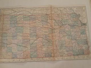 Antique Map Of Texas,  Oklahoma & Indian Territory And Kansas On The Reverse/1900