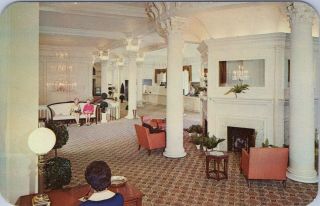 Vintage Chrome Postcard,  The Lobby Marlborough - Blenheim Hotel,  Atlantic City