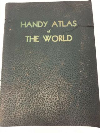 Vtge 1941 Handy Atlas Of The World (1940 Census) States Counties Countries