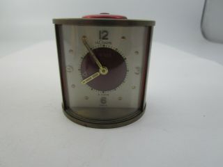 Vintage Lecoultre Swiss 8 Day Brass Travel Clock.  Swiss,  Runs Mid Century.