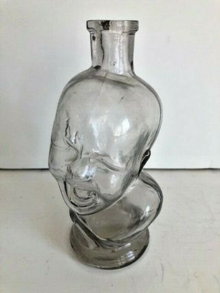Good Antique Figural Baby Head Bottle