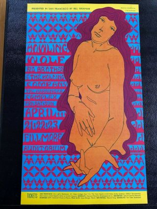Janis Joplin Concert Poster From 1967 San Francisco Vintage