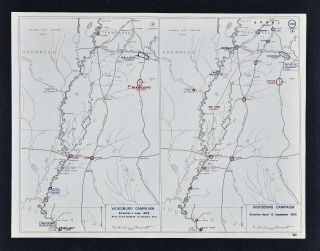 West Point Civil War Map - Battle Of Vicksburg - Mississippi Sept.  12 Positions