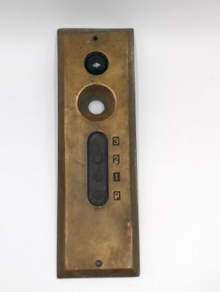 Antique/vintage Otis Solid Brass Elevator Control Panel Plate