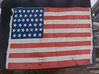Rare Antique 39 Star American Parade Flag 1889 17 X 12 1/4 Inches