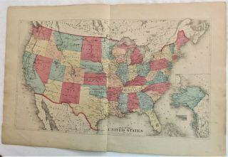 1875 Ny Madison County United States Indian Territory Oklahoma Antique Atlas Map
