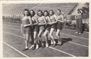1950s Pretty Young Women Girls Sportswomen Athletes Sport Runners Russian Photo