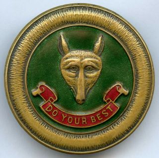 Large Boy Scout Cub Master Do Your Best Vintage Cap Badge Rare