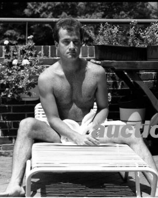 Vintage Negative: Athlete Nude Sunbathing Shirtless Man Male Physique
