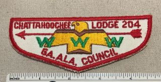 Vintage 1950s Oa Chattahoochee Lodge 204 Order Of The Arrow Flap Patch Boy Scout