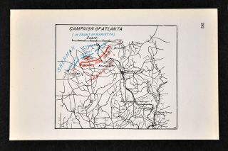 Civil War Map Atlanta Campaign Marietta Georgia Battle Of Pine Mountain Kennesaw