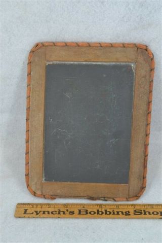 Antique School Slate Chalkboard Wood Frame 9.  25 X 7.  25 Red Trim 19th C