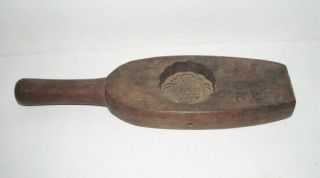 Vintage Antique Primitive Chinese Wooden Butter Food Mold Great Patina