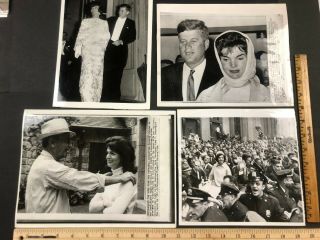 President John F.  Kennedy,  4 Press Photos,  Jacqueline Kennedy