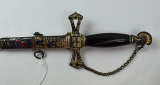 29” Antique Masonic Knights Templar Ceremonial Sword - Jbr1