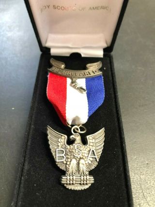 Eagle Scout Medal Cfj Type 3 Sterling Silver 2001 - 2007 Bv44