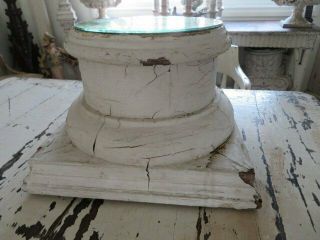 The Best Old Vintage Tall White Architectural Column Base & Mirror For Display