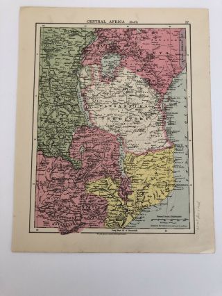 Map 1935: Central Africa East & Egypt Sudan Countries Of The Red Sea Maps Print