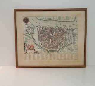 Antique Map Of Antwerp Belgium 27x22