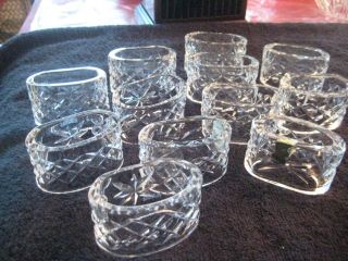 Set Of 12 Waterford Crystal Vintage Alana Oval Napkin Rings