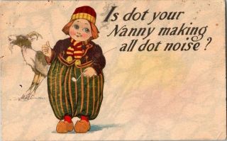 Vintage Postcard Postmarked 1916 Is Dot Your Nanny Making All Dot Noise? C.  S.  51