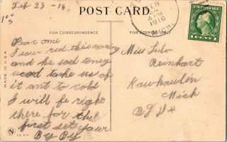 VINTAGE POSTCARD POSTMARKED 1916 IS DOT YOUR NANNY MAKING ALL DOT NOISE? C.  S.  51 2