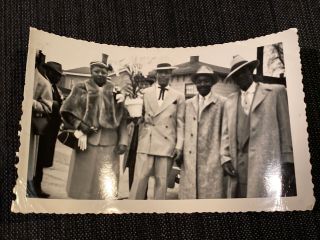 Fancy African American Guys & Lady Fur Vintage 1950s B&w Vintage Photograph