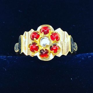 Antique Victorian Gold & Garnets Ladie’s Ring 2
