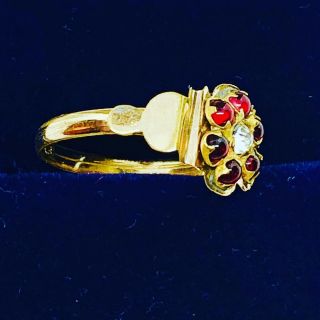 Antique Victorian Gold & Garnets Ladie’s Ring 3