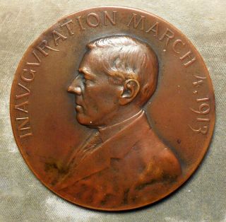 Woodrow Wilson Official Inaugural Medal 1913 Bronze 70mm About Uncirculated Mini