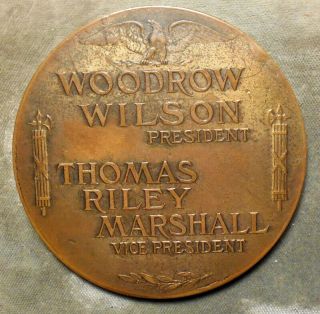 Woodrow Wilson Official Inaugural Medal 1913 Bronze 70mm about uncirculated mini 2