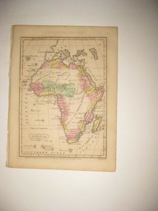 Fine Antique 1854 Africa Handcolored Map Slave Slavery Coast Unknown Areas Rare