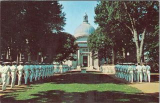 Vintage Chrome Postcard,  Midshipmen Marching,  U.  S.  Naval Academy Annapolis,  Md