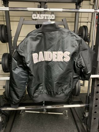 Vintage Oakland Raiders Starter Satin Jacket Los Angeles La Las Vegas Large Nfl
