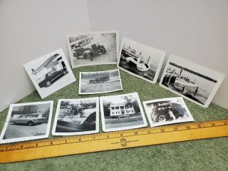 9 Vintage Automotive & Boats Black & White Photos Pictures Photograph