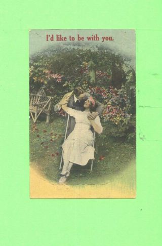 Gmm Postcard Id Like To Be With You Lovers Men And Woman Beauty Vintage Card