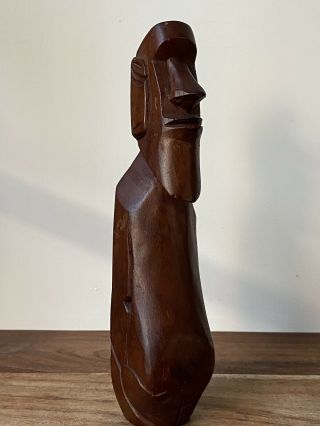 Vintage Easter Island Carved Wood Moai Rapa Nui Figure