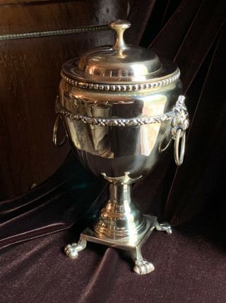 Vintage Maitland Smith Style Decorative Brass Lion Ornate Urn Claw Ceremonial