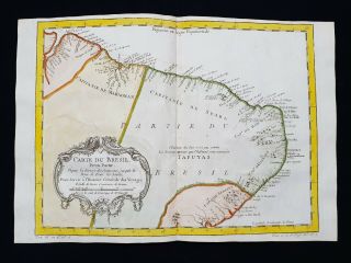 1747 Bellin - Rare Map Of South America,  Brazil,  Brasil,  Rio Grande Do Sul.