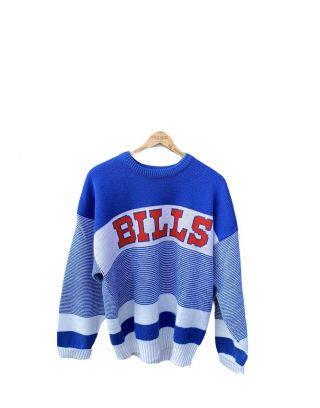 Vintage Buffalo Bills Sweater Pro Line Made In Usa By Cliff Engle Size Xl