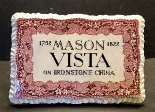 Mason’s Pink Vista Dealer Sign Vintage